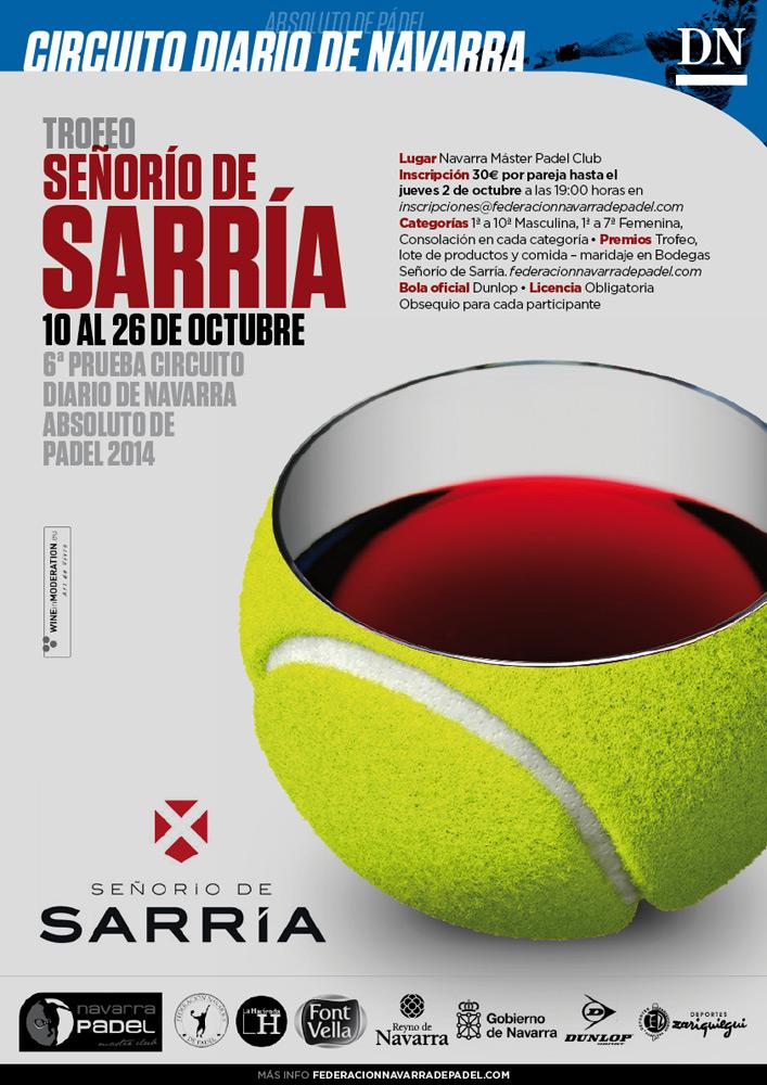 Trofeo Se&ntilde;or&iacute;o de Sarria - 6&ordf; Prueba Circuito Diario de Navarra Absoluto de P&aacute;del 2014